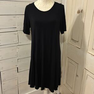 Womens Size Medium Short Sleeve Casual Black Dress